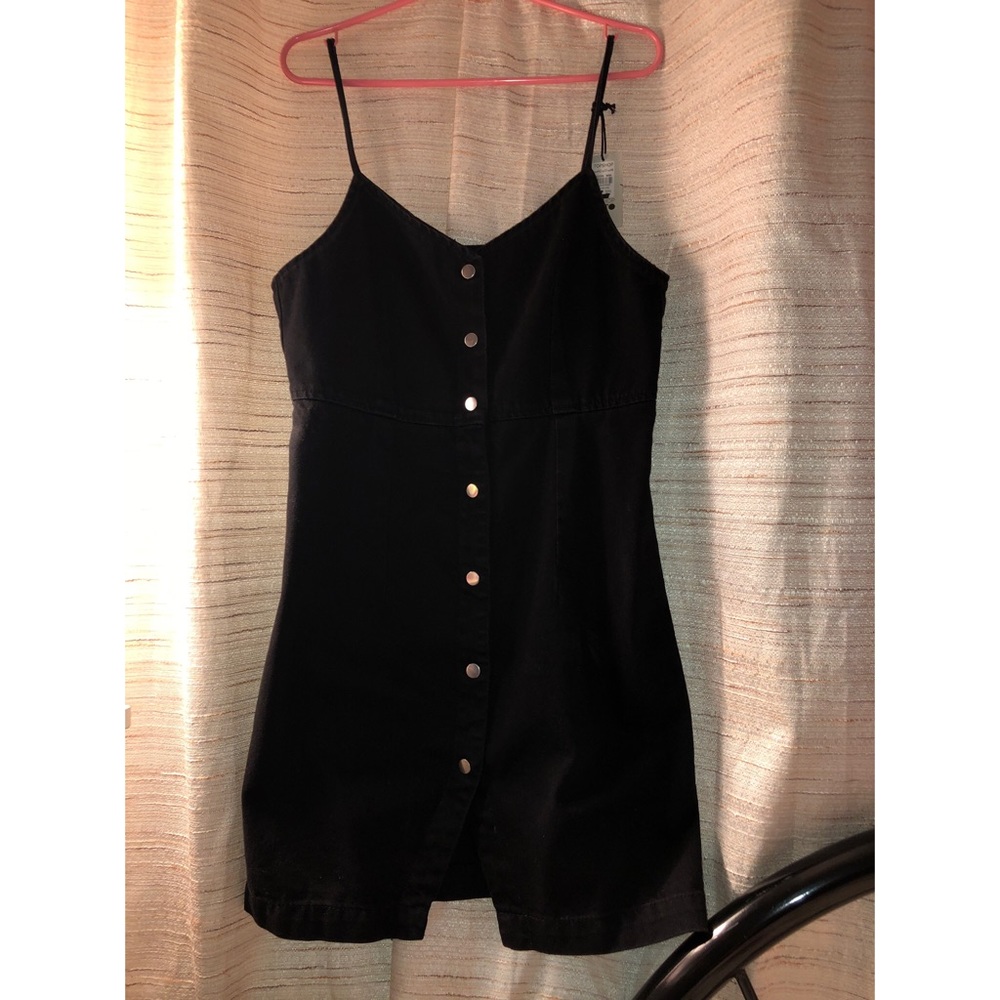 Topshop Moto Black Denim Dress
